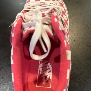 Vans Red and White Checkered Sneakers